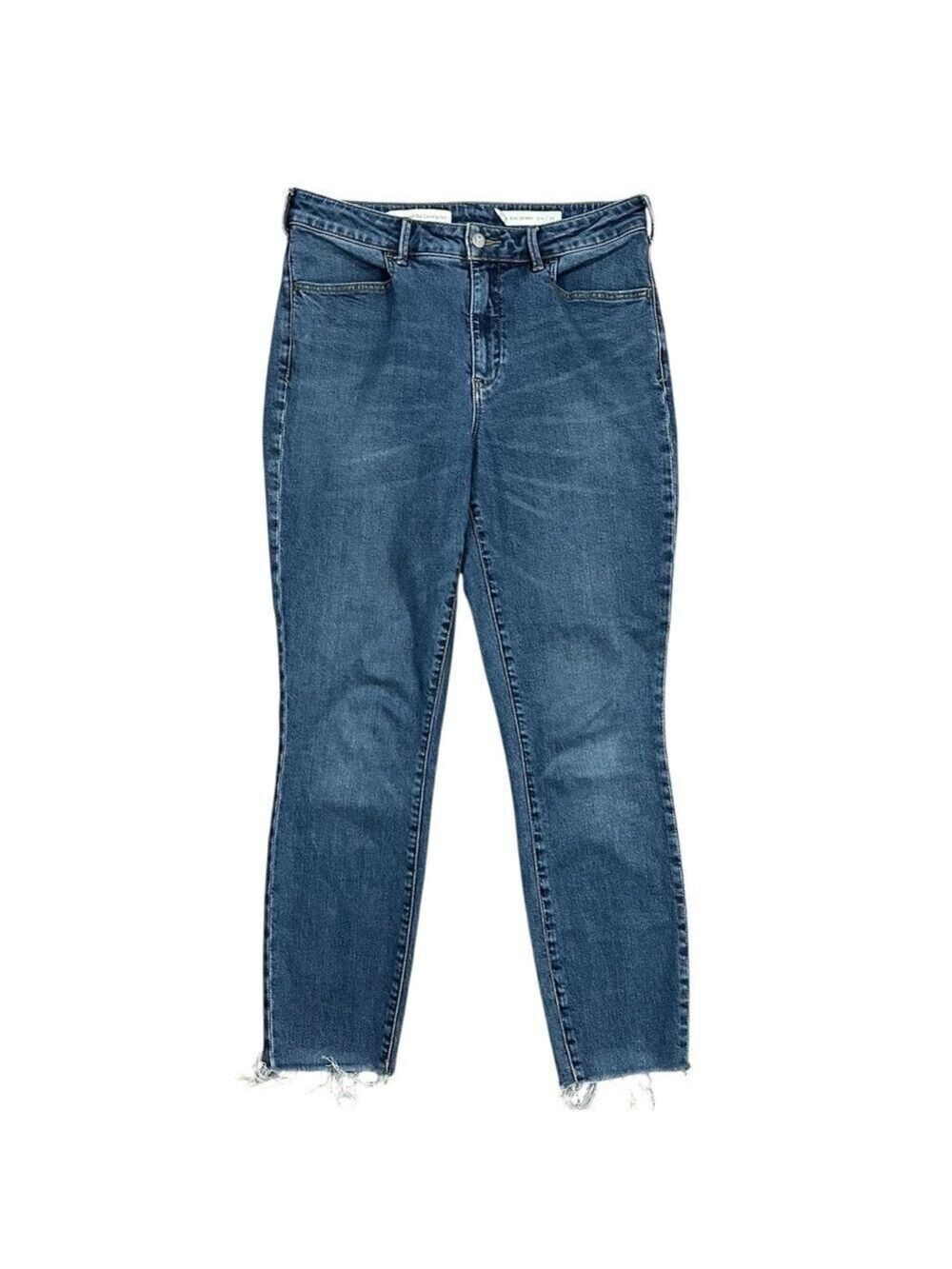 Pilcro and the Letterpress High Rise Skinny Raw Hem Jeans Cotton Denim Size 30